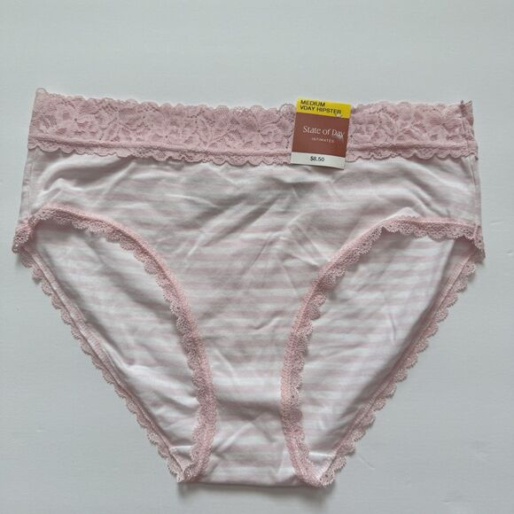 NWT State of Day Vday Hipster Panty Lace Trim Cotton Modal Underwear 5 Colors - Picture 7 of 8